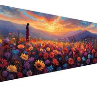 Paint by Numbers for Adults Landscape Paint by Numbers Flower Oil Painting Color Canvas Kits with 3 Brushes and Acrylic Pigment Drawing Craft Art Kits, Gift for Women, Home Wall Decor 30x60cm m2-201