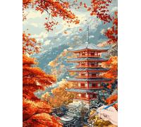 Paint by Numbers for Adults Landscape Paint by Numbers Japan for Children Beginners, DIY Acrylic Canvas Paintings Kits Hobbies for Adults Women for Halloween Decorations Gifts for Women 60x80cm B-80