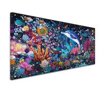 Paint by Numbers for Adults Landscape Paint by Numbers with Frame, Hobbies for Adults Women DIY Canvas Oil Painting Kits with Brushes Acrylic, Room Decor, Gift for Women, 90x180cm Dolphin k-1247