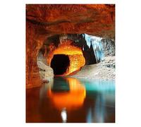 Paint by Numbers for Adults, Landscape Painting by Numbers Canvas for Children Wall Art Supplies 22x16Inch, DIY Cave Colorful Canvas Painting Adult Crafts for Room Decor, Gifts for Women LSJ-5330