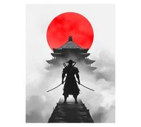 Paint by Numbers for Adults, Landscape Painting by Numbers Canvas for Children Wall Art Supplies 32x24 Inch, Japanese Samurai Canvas Painting Adult Crafts for Room Decor Gifts for Women LSJ-605