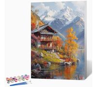 Paint by Numbers for Adults Landscape Painting by Numbers for Adults Autumn, Craft Art Painting Canvas Kits Bring Pigment and Brushes, Gifts for Women, Room Decor 16x24 inch (Without Frame) -LKF0741V2