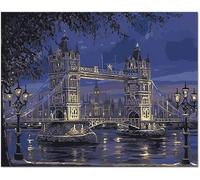 Paint by Numbers for Adults Landscape Painting by Numbers for Children DYI Acrylic Colour Kits 16x20 inch Canvas by T’ART (London Tower Bridge)
