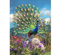 Paint by Numbers for Adults Landscape Painting by Numbers for Children Kits On Canvas Peacock DIY Color Oil Painting Art Crafts Acrylic Pigment Drawing, Home Wall Decor, Without Frame 80x110cm S0-187