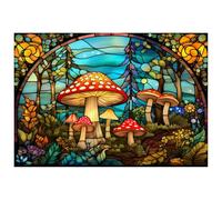 Paint by Numbers for Adults, Landscape Painting by Numbers Kits On Canvas with Paint Brushes, DIY Mushroom Color Oil Painting Craft Art for Home Wall Decor Gift 12x16 Inch