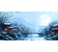 Paint by Numbers for Adults, Large Painting by Numbers Moon Landscape DIY Kids Beginners Kits, With Paint Brushes and Acrylic Pigment Drawing Paintwork, Home Decor Girls Gifts (Frameless) 10x20in L-69