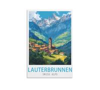 Paint by Numbers for Adults,Lauterbrunnen Swiss Alps Simple Painting Kits for Kids for Gift Home Wall Decor 20x30cm