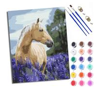 Paint by Numbers for Adults Lavender Horse Painting by Numbers for Adults DIY Canvas Kits Crafts Kits for Relax and De-Stress Gift Home Decoration with Frame