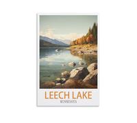 Paint by Numbers for Adults,Leech Lake Minnesota Posters Paint by Numbers for Kids and Adults Beginner, DIY Gift Canvas Painting Kits 30x40cm
