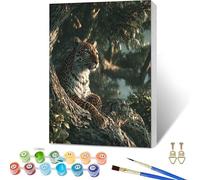 Paint by Numbers for Adults Leopard, Tree Paint by Numbers Kits with Frame, DIY Arts and Crafts for Beginners Oil Paintings with Brushes and Acrylic, for Room Decor, Gifts for Women, 40x54in 4-4966