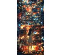Paint by Numbers for Adults Library Paint by Numbers Dream DIY Canvas Oil Painting Kit for Kids or Beginner with Paint Brushes Acrylic Pigment for Home Room Decor 36x16in/90x40CM Without Frame F1-647