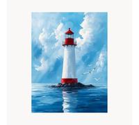 Paint by Numbers for Adults Lighthouse Paint by Numbers Kits 28x20 in with Acrylic and Pens Color Canvas for Painting, Cloud Paintings Hobbies for Adults Women, Wall Art Room Decor Gifts FYH-8830