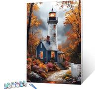 Paint by Numbers for Adults Lighthouse Paint by Numbers Tree on Canvas, DIY Crafts Oil Painting Art Kits, Acrylic Oil Painting Kits with Brushes, Hobbies for Adults Women, Room Decor 20x26in S-6397
