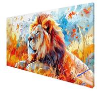 Paint by Numbers for Adults Lion 150x60cm Large Abstract Painting by Numbers for Adults Beginner DIY Color Oil Paintings on Canvas Kits with Acrylic Paints Brushes for Autumn Decorations Gifts J-48