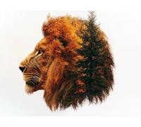 Paint by Numbers for Adults, Lion Diamond Painting Animal, Painting by Numbers for Adults Crystal Art, Acrylic Paint Brushes, Christmas Cross Stitch Kits Home Wall Decor (Without Frame, 40x70cm) U799