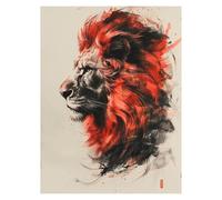 Paint by Numbers for Adults, Lion Painting by Numbers Canvas for Children Wall Art Supplies 38x28In, DIY Animal Colorful Canvas Painting Adult Crafts for Room Decor and Gifts for Women LSJ2252
