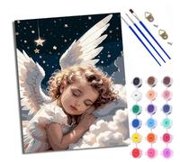 Paint by Numbers for Adults Little Angel in The Clouds Painting by Numbers for Adults DIY Canvas Kits Crafts Kits for Relax and De-Stress Gift Home Decoration with Frame