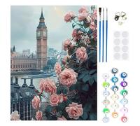 Paint by Numbers for Adults London Paint by Numbers Shell Painting Kits on Canvas,Crafts for Adults DIY Oil Hand Painting Kit,Acrylic Drawing Paintwork,Home Wall Decor Gifts 40x30cm (Frameless) M-494