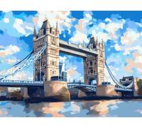 Paint by Numbers for Adults London, Tower Bridge Paint by Numbers Kits for Children Beginners with Paintbrushes Acrylic Pigment Drawing, DIY Oil Painting by numbers Art Crafts, Women Gifts 12x16 Inch