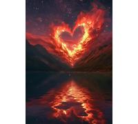 Paint by Numbers for Adults Love Acrylic Adult Painting by Numbers Kits on Canvas, Flame DIY Color Oil Painting Acrylic Paints, Hobbies for Adults Women Home Wall Decor 36x48inch/90x120 cm, X-5599
