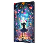 Paint by Numbers for Adults Love girl Painting by Number Kits On Canvas, DIY Kids Craft Art Painting Kit Come with 3 Paintbrushes Acrylic Pigment Drawing Paintwork for Gifts Home Decor 20x40cm D-1