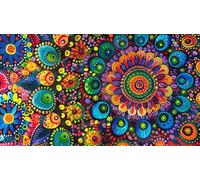 Paint by Numbers for Adults Mandala Colored Canvas Oil Painting Kit for Adults, DIY Color Craft Art Painting Kit Acrylic Pigment Drawing Paintwork for Gift Home Wall Decor 22x12in (Without Frame)