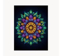 Paint by Numbers for Adults, Mandala Painting by Numbers for Adults,Craft Kits for Kids with Flower Color Canvas for Painting 12x16Inch Acrylic Paint and Brush, Wall Art for Living Room Decor FYH-8725
