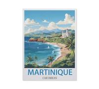Paint by Numbers for Adults，Martinique Caribbean，DIY Oil Painting Paint by Number Kits Linen Canvas Wall Art House Decor(40x50cm) 15.7x19.6 inches-EP17
