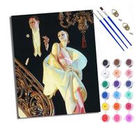 Paint by Numbers for Adults Men and women at the dinner party Painting by Numbers for Adults DIY Canvas Kits Paint by Number Crafts Kits for Relax and De-Stress Gift Home Decoration 16x20 inch