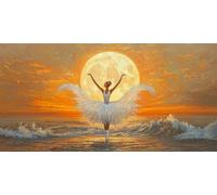 Paint by Numbers for Adults - Moon, Ballet Paint by Numbers Kits for Beginner, Without Frame DIY Acrylic Oil Adult Painting by Number Canvas Kits, Perfect for Home Wall Decor Gifts 28x56in o-865