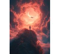 Paint by Numbers for Adults Moon Paint by Numbers for Children Landscape, DIY Colorful Canvas Oil Painting Kits Hobbies for Adults Women Paintings Arts for Home Wall Decor with Frame 30x40cm 1-2F32