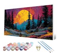 Paint by Numbers for Adults, Moon Paint by Numbers Forest Painting Kits for Adults Pattern Design DIY Art Crafts for Home Room Decor, Wall Art, Bedroom Decor, Gifts for Women 40x80cm -hcw2507I1