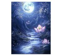Paint by Numbers for Adults, Moon Painting by Numbers Flower 40x54 in, DIY Hobbies for Adults Women, Painting on Canvas Using Acrylic Paint and Brushes, Wall Art Set for Room Decor Gifts LSJ1224