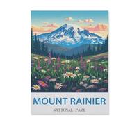 Paint by Numbers for Adults，Mount Rainier National Park，DIY Oil Painting Kits for Adults Kids with Brushes and Acrylic Pigment Paint by Numbers Canvas Arts Crafts for Home Wall Decor(20x30cm)-DO79