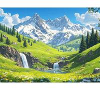 Paint by Numbers for Adults, Mountain Diamond Painting Grassland, Painting by Numbers for Adults Crystal Art, Acrylic Paint Brushes, Christmas Kits Home Wall Decor (Without Frame, 40x70cm) U-741