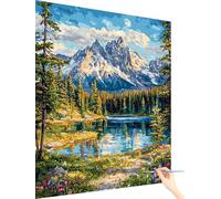Paint by Numbers for Adults Mountain Paint by Numbers Kits Forest, Cheerful Painting Hobbies for Adults Women, DIY Acrylic Pigment Oil Painting Crafts Art Kits Gifts for Mum Room Decor 40x50cm B-14