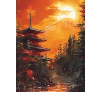 Paint by Numbers for Adults Mountain Paint by Numbers Kits on Canvas, Painting Hobbies for Adults Women, Painting Kits with 3 Brushes and Acrylic Pigment, for Home Decor,24x28 in, Architecture 7-6608