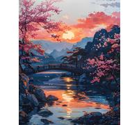 Paint by Numbers for Adults Mountain Paint by Numbers Lake, Easy Painting Kits for Adults Beginners, DIY Acrylic Pigment Drawing Paintwork Arts Craft Kits for Room Decor, Gifts for Women 30x40cm A-20