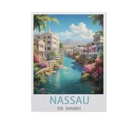 Paint by Numbers for Adults，Nassau The Bahamas，DIY Paint by Numbers Kits for Adults Kids on Canvas with Brushes and Acrylic Pigment Oil Painting Kits Home Decor Gift(20x30cm)7.8x11.8 inches-EY41