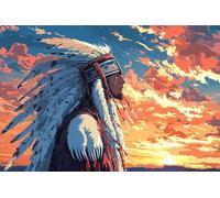 Paint by Numbers for Adults Native Americans Paint by Numbers Kits for Beginner, DIY Acrylic Oil Adult Painting by Number Canvas Kits Without Frame, Perfect for Gifts Home Wall Decor 32x48Inch b-988