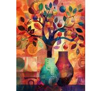 Paint by Numbers for Adults Nordic Painting by Numbers for Children Kits On Canvas Tree DIY Color Oil Painting Art Crafts Acrylic Pigment Drawing Paintwork, Home Decor, Without Frame 30x40cm S0-15