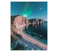 Paint by Numbers for Adults, Northern Lights Painting by Numbers Canvas for Children Wall Art Supplies 32x24in, DIY Beach Colorful Canvas Painting Adult Crafts for Room Decor, Gifts for Women LSJ-4212