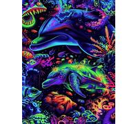 Paint by Numbers for Adults Ocean, Dolphin Painting by Numbers Kits, DIY Painting Kits with Acrylic Paint Brushes, Adult Crafts Canvas Kits for Beginners, Autumn Decorations, Gifts, 36x44in F-5012