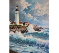 Paint by Numbers for Adults Ocean Waves, Landscape Paint by Numbers Kits, DIY Color Oil Painting Adult Crafts, Painting Kits with Brushes and Acrylic, for Home Wall Decor, Gifts, 24x36in S-1009