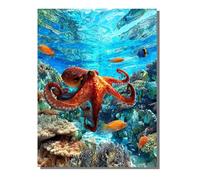 Paint by Numbers for Adults Octopus, DIY Painting Marine Life Paint by Numbers for Children Beginners, Oil Paintings Crafts Adults Hobbies for Women Gifts, Home Wall Decor 16x22 in KSWWK880