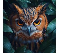 Paint by Numbers for Adults Owl, Paint by Numbers for Home Wall Decor, Plant DIY Easy Painting Kits for Beginners with Brushes and Acrylic, DIY Arts and Crafts, Gifts for Women, 20x20in 6-2301