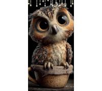 Paint by Numbers for Adults Owl Paint by Numbers Kits Cup DIY Canvas Oil Painting Kit for Kids or Beginner with 3 - Brushes and Acrylic, Art for Halloween Decorations 100X150cm Without Frame P0-237
