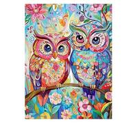 Paint by Numbers for Adults, Owl Painting by Numbers Flower 12 x 16Inch, DIY Hobbies for Adults Women, Painting on Canvas Using Acrylic Paint and Brushes, Wall Art Set for Room Decor Gifts LSJ967