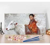 Paint by Numbers for Adults Ox Paint by Numbers Kits Animal, DIY Hobbies for Adults Women Painting Kits, Canvas Oil Painting Arts with Accessories for Home Wall Decor Without Frame 40x80cm Q-KU60