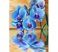 Paint by Numbers for Adults, Paint by Numbers blue Magnolia, DIY Painting by Number with 3 Brushes and Acrylic Paints, Beginner Easy Oil Painting Canvas Set, Room Decor, Gifts for Women 40x50cm L0-809